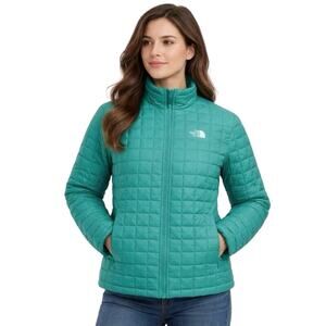 North Face RARE ThermoBall Eco Jacket XL Square Quilted Puffer Turquoise Bristol